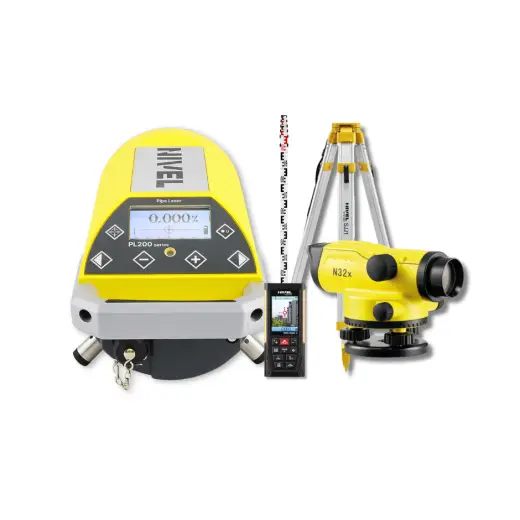 Laserowy system pomiarowy Nivel System PL200R + niwelator N32x + statyw SJJ1 + łata laserowa TS50 + dalmierz laserowy HDM-120 BC Laserowy system pomiarowy Nivel System PL200R + niwelator N32x + statyw SJJ1 + łata laserowa TS50 + dalmierz laserowy HDM-120 BC